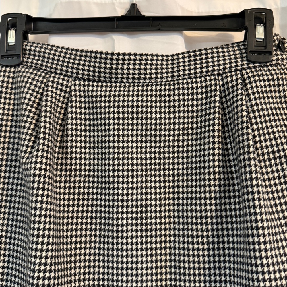 Vintage Peabody House Houndstooth Midi Skirt 9/10 | Wool Blend | 80s 90s - Picture 4 of 8